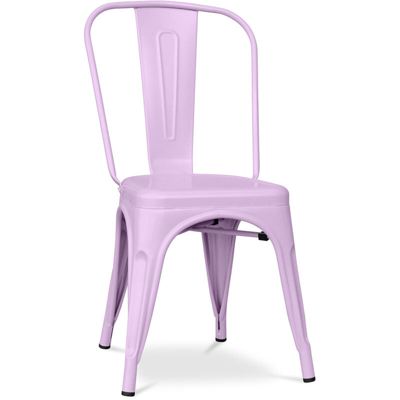foto del prodotto sedia da pranzo in acciaio design industriale stylix lavanda