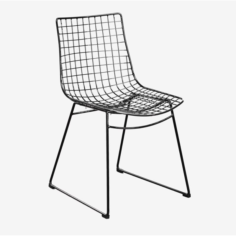 foto del prodotto sedia da pranzo in acciaio renee sklum nero