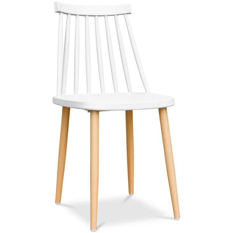 foto del prodotto sedia da pranzo in legno design scandinavo joy bianco