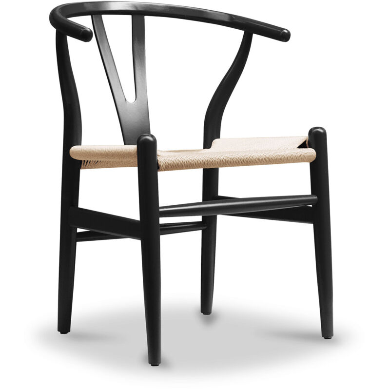 foto del prodotto sedia da pranzo in legno stile scandinavo wish nero