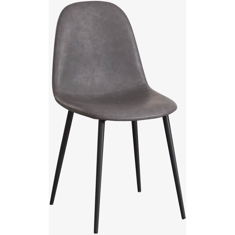foto del prodotto sedia da pranzo in similpelle glamm sklum grigio antracite nero