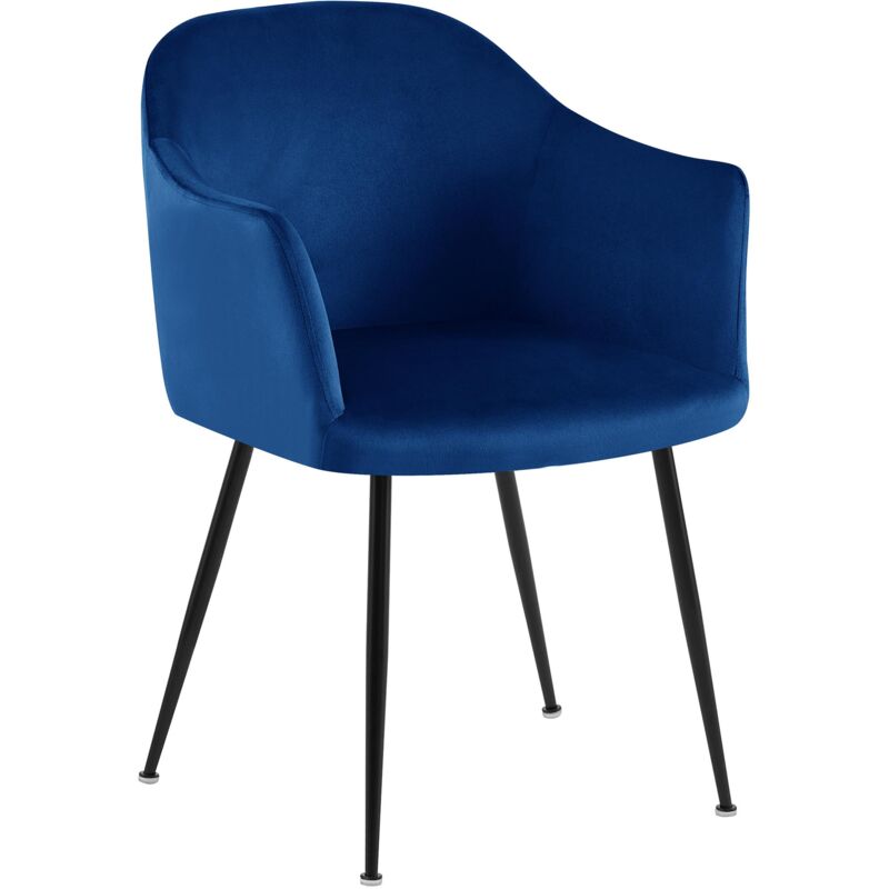 foto del prodotto sedia da pranzo in velluto jaysie blu scuro