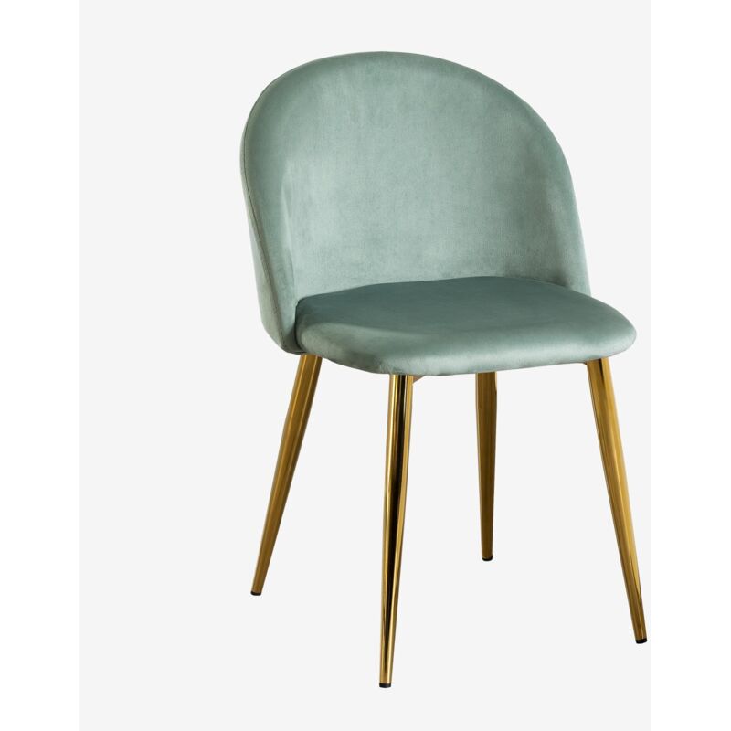 foto del prodotto sedia da pranzo in velluto kana sklum verde abete