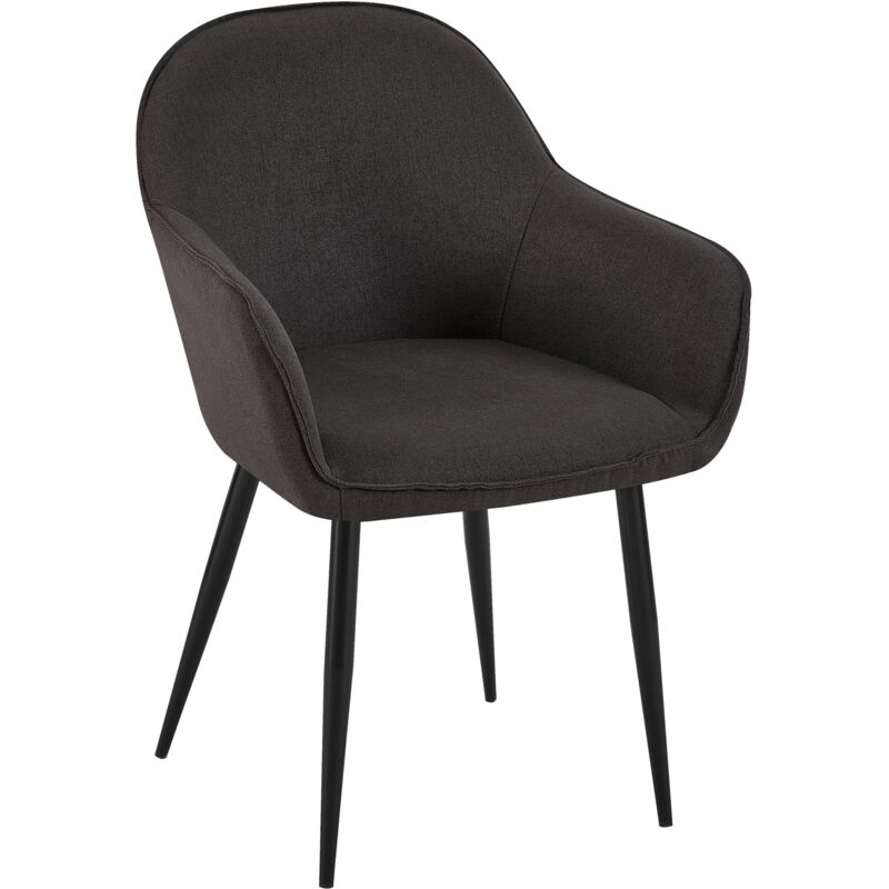 foto del prodotto sedia da pranzo moderna e confortevole in tessuto nero e gambe in metallo nero 100002001