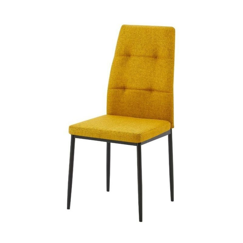 foto del prodotto sedia da pranzo rivestita in tessuto colore senape 63.5x89h cm adara