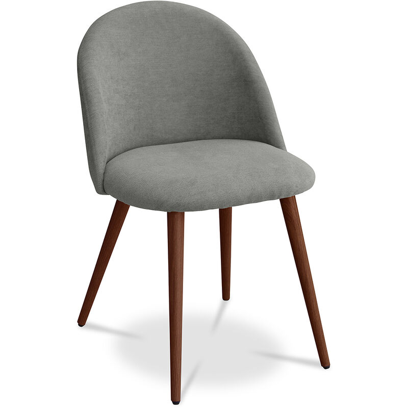 foto del prodotto sedia da pranzo rivestita in tessuto stile scandinavo evelyne grigio