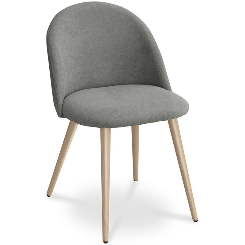 foto del prodotto sedia da pranzo rivestita in tessuto stile scandinavo evelyne grigio