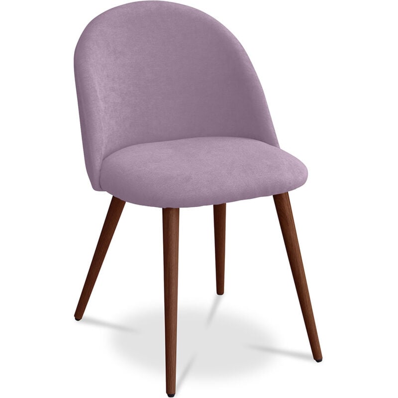 foto del prodotto sedia da pranzo rivestita in tessuto stile scandinavo evelyne rosa
