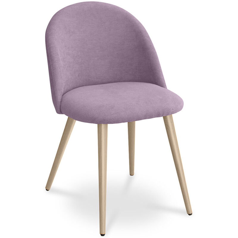 foto del prodotto sedia da pranzo rivestita in tessuto stile scandinavo evelyne rosa