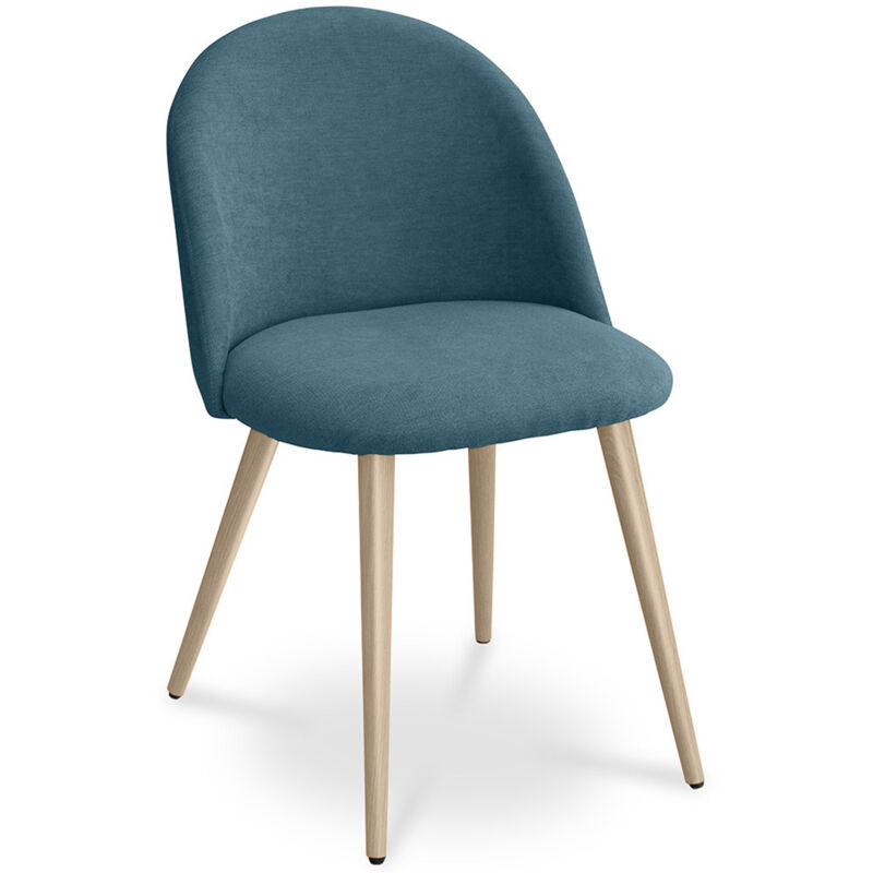 foto del prodotto sedia da pranzo rivestita in tessuto stile scandinavo evelyne turchese