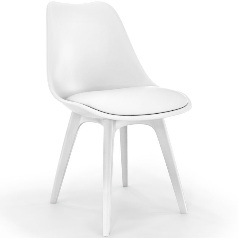 foto del prodotto sedia da pranzo stile scandinavo denisse bianco