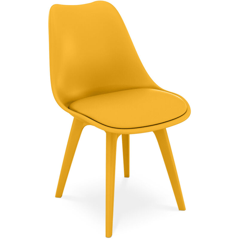 foto del prodotto sedia da pranzo stile scandinavo denisse giallo