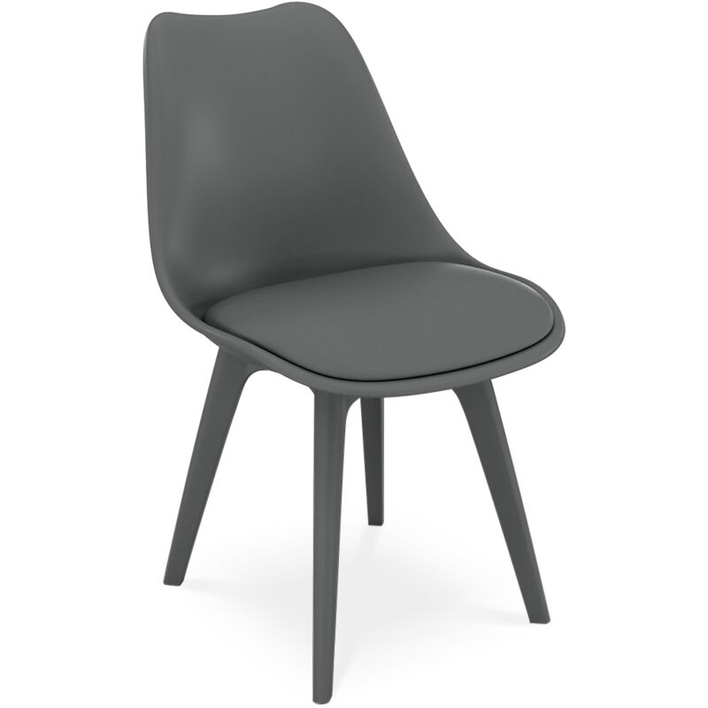 foto del prodotto sedia da pranzo stile scandinavo denisse grigio scuro