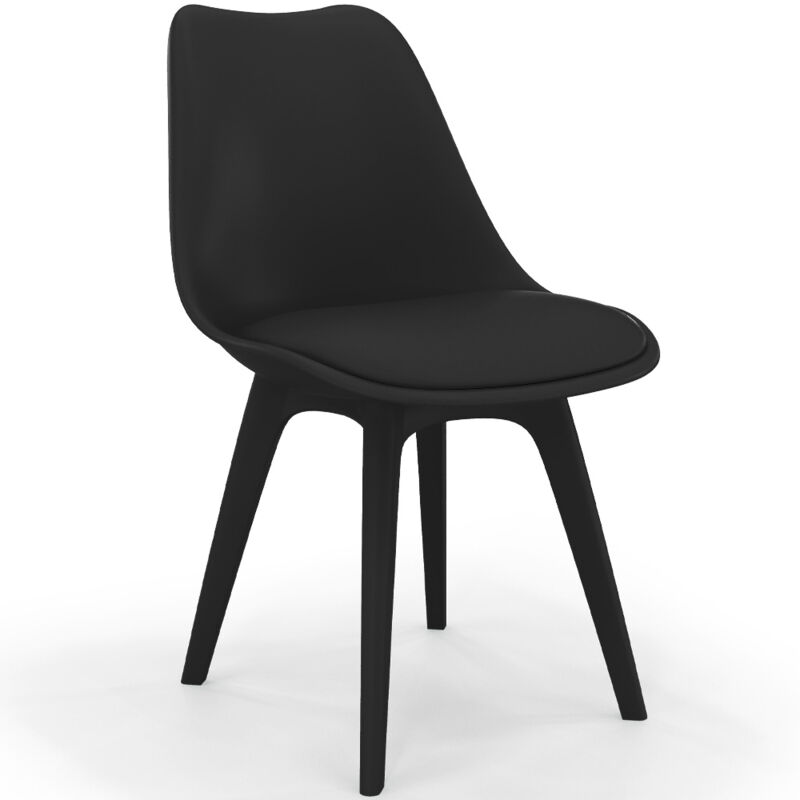 foto del prodotto sedia da pranzo stile scandinavo denisse nero