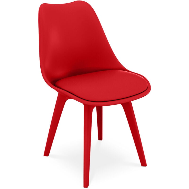 foto del prodotto sedia da pranzo stile scandinavo denisse rosso