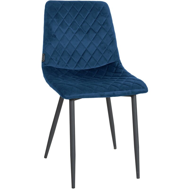 foto del prodotto sedia da pranzo telde velvet blu
