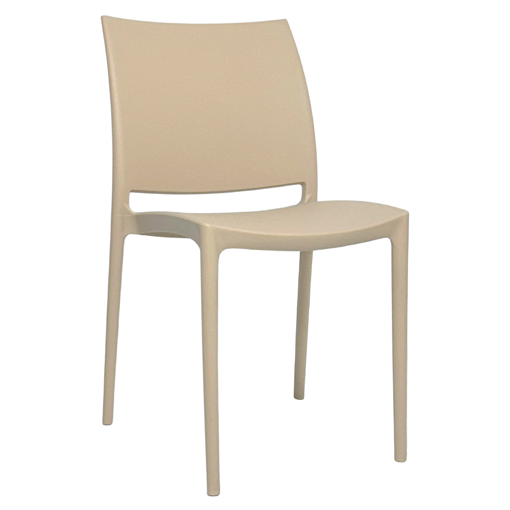 foto del prodotto sedia da sala da pranzo altea in plastica colore beige modello comfort
