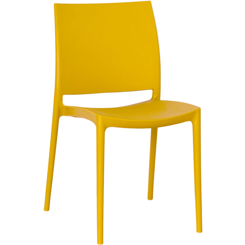 foto del prodotto sedia da sala da pranzo altea in plastica colore giallo senape modello comfort