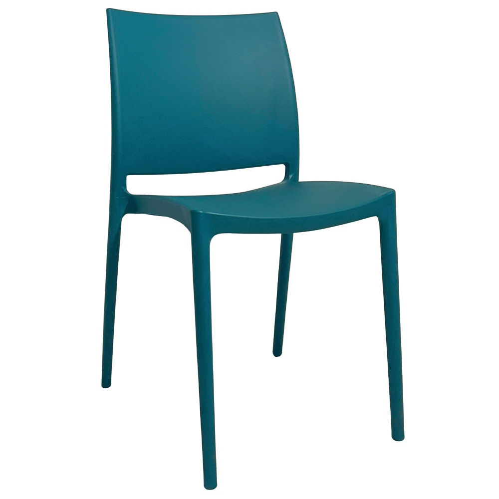 foto del prodotto sedia da sala da pranzo altea in plastica colore verde petrolio modello comfort