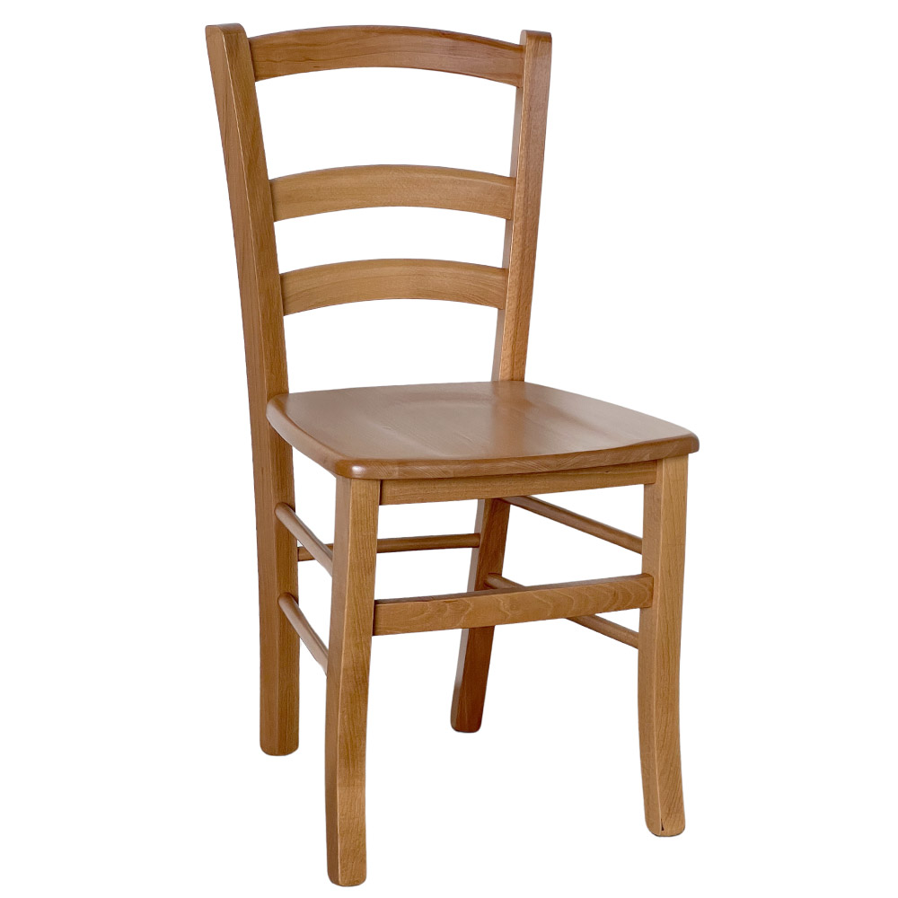 foto del prodotto sedia da sala da pranzo venezia legno noce chiaro con seduta in massello