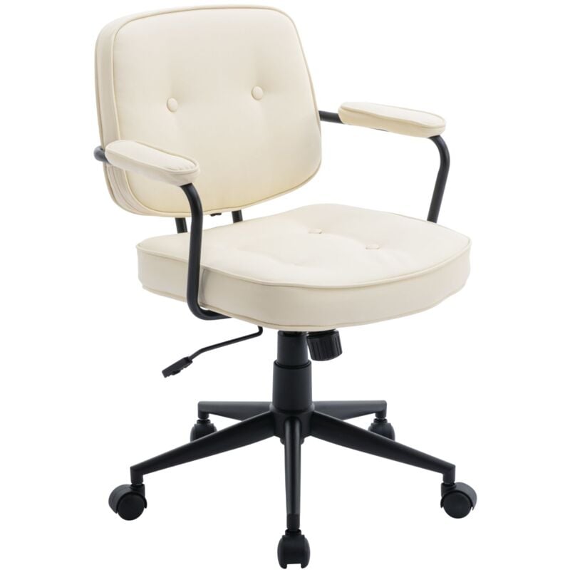 foto del prodotto sedia da scrivania sedia da ufficio con rotelle per computer,regolabile in altezza, bianco