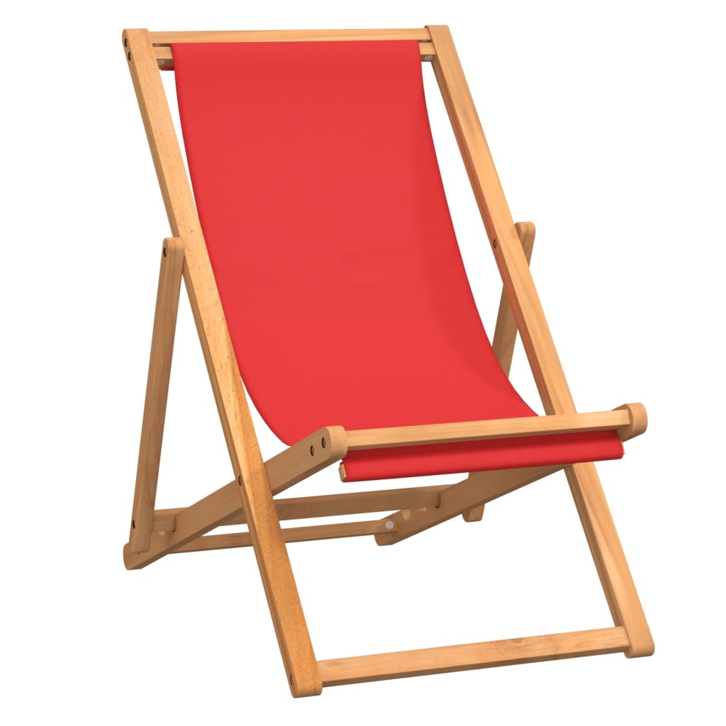foto del prodotto sedia da spiaggia pieghevole in legno massello di teak rossa
