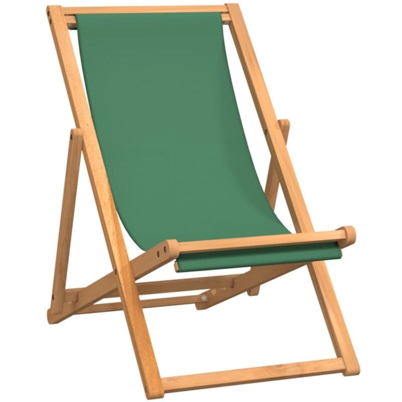 foto del prodotto sedia da spiaggia pieghevole sedia a sdraio in legno massello di teak verde bv198016 bonnevie