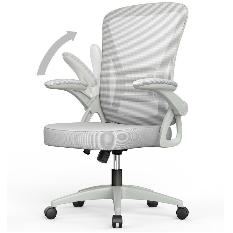 foto del prodotto sedia da ufficio bigzzia poltrona ergonomica in rete traspirante con supporto lombare, schienale reclinabile e altezza regolabile grigio