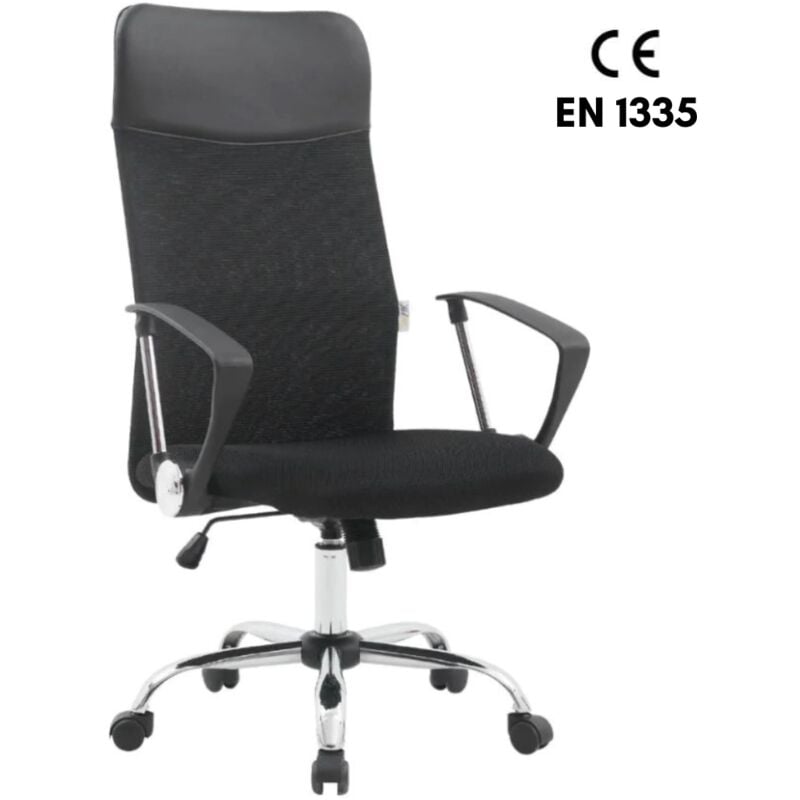 foto del prodotto sedia da ufficio certificata en 1335 poltrona ergonomica girevole presidenziale con poggiatesta braccioli e supporto lombare, regolabile bianco