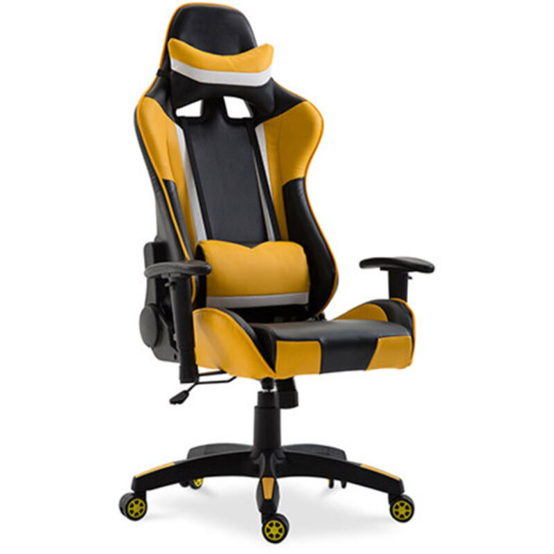 foto del prodotto sedia da ufficio con braccioli - sedia da scrivania con rotelle - gamer - guy giallo