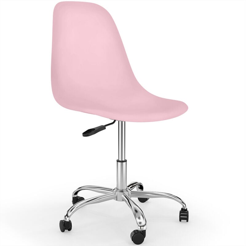 foto del prodotto sedia da ufficio con rotelle sedia girevole da scrivania denisse pastel pink