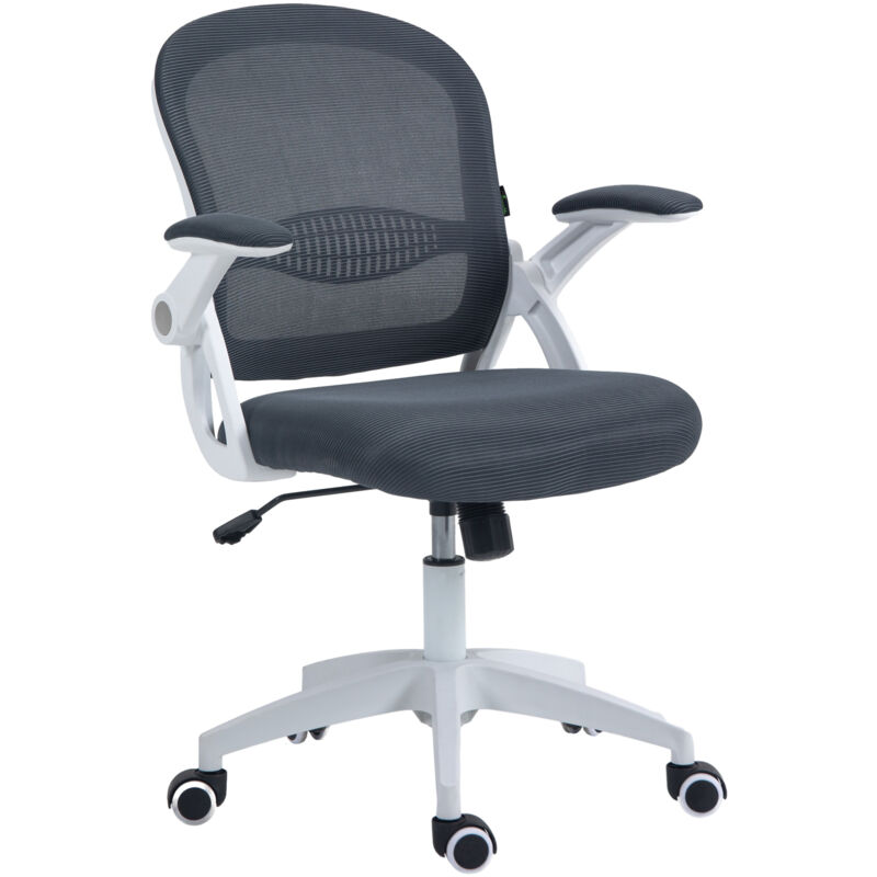 foto del prodotto sedia da ufficio ergonomica e girevole con altezza regolabile grigio vinsetto