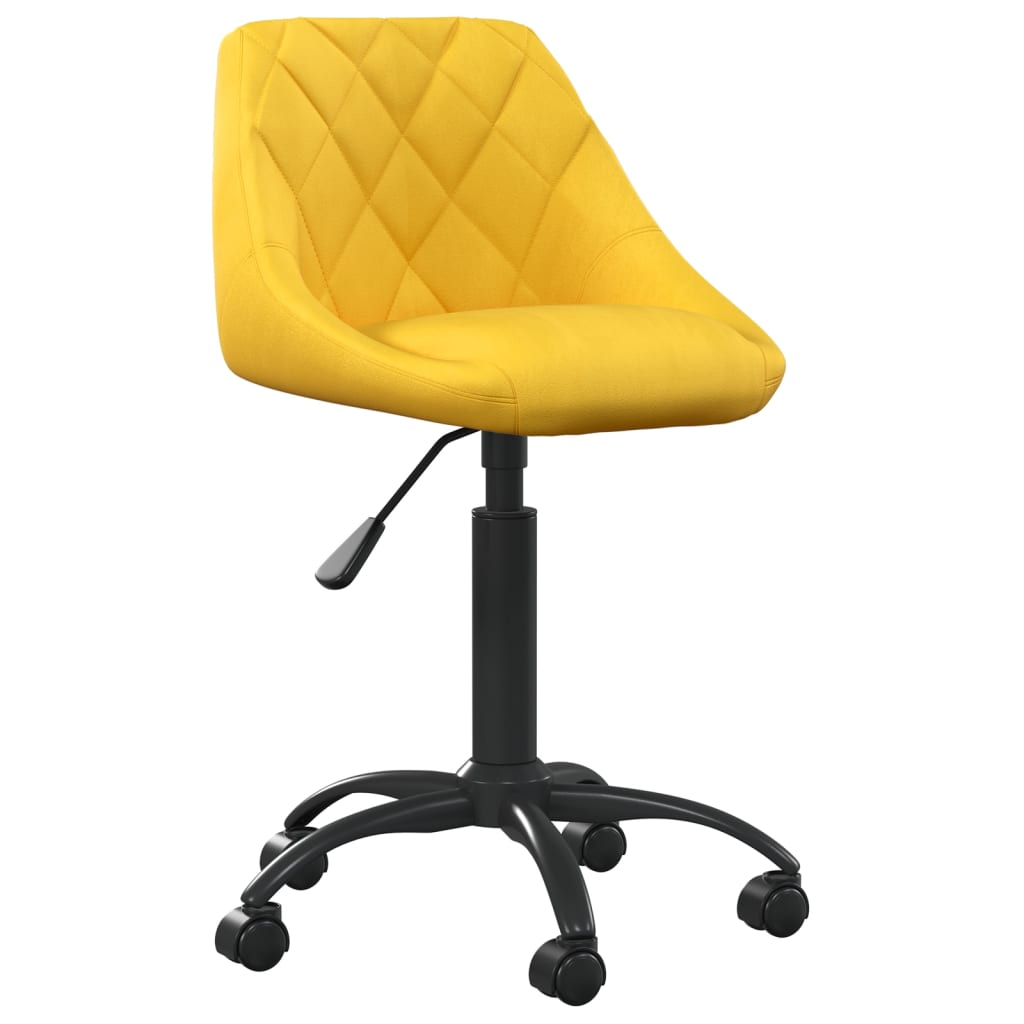 foto del prodotto sedia da ufficio giallo senape in velluto