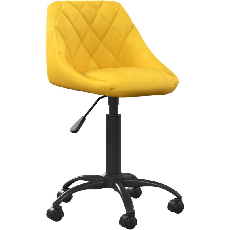 foto del prodotto sedia da ufficio giallo senape in velluto vidaxl