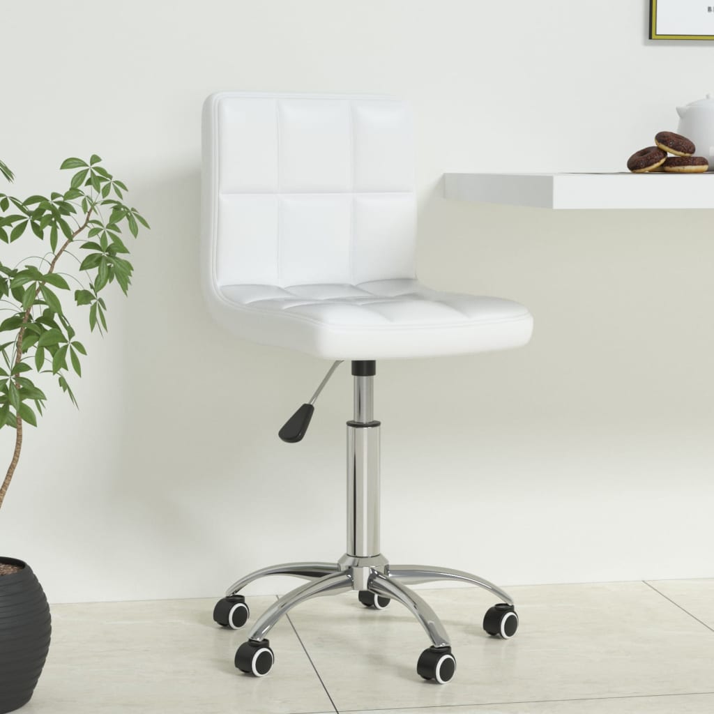 foto del prodotto sedia da ufficio girevole bianca in similpelle cod mxl 62166