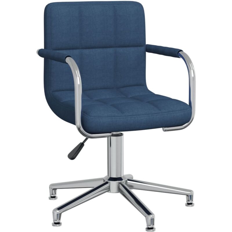 foto del prodotto sedia da ufficio girevole blu in tessuto vidaxl