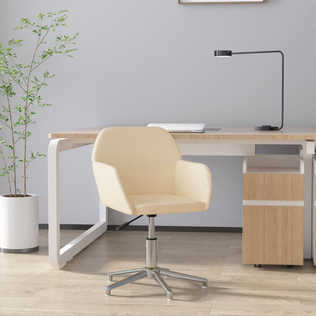 foto del prodotto sedia da ufficio girevole crema in tessuto cod mxl 11766