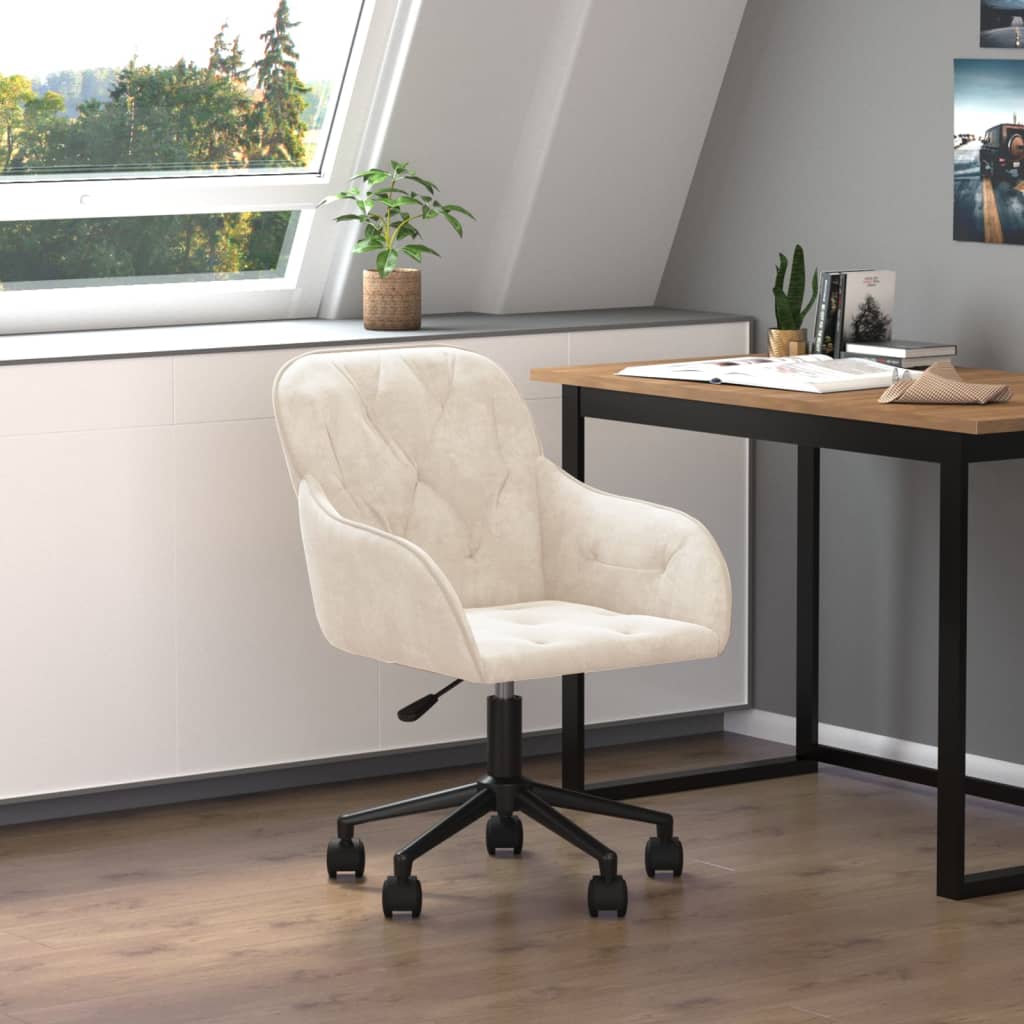 foto del prodotto sedia da ufficio girevole crema in vellutocod mxl 119369