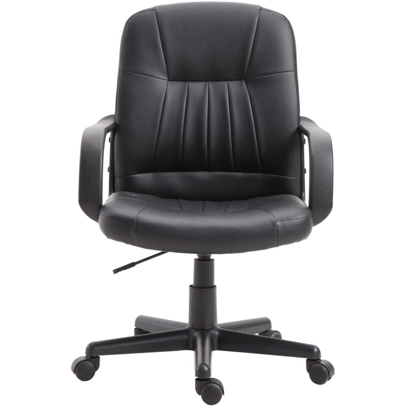 foto del prodotto sedia da ufficio girevole ed ergonomica con altezza regolabile nero vinsetto