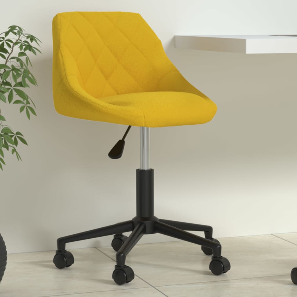 foto del prodotto sedia da ufficio girevole giallo senape in tessuto
