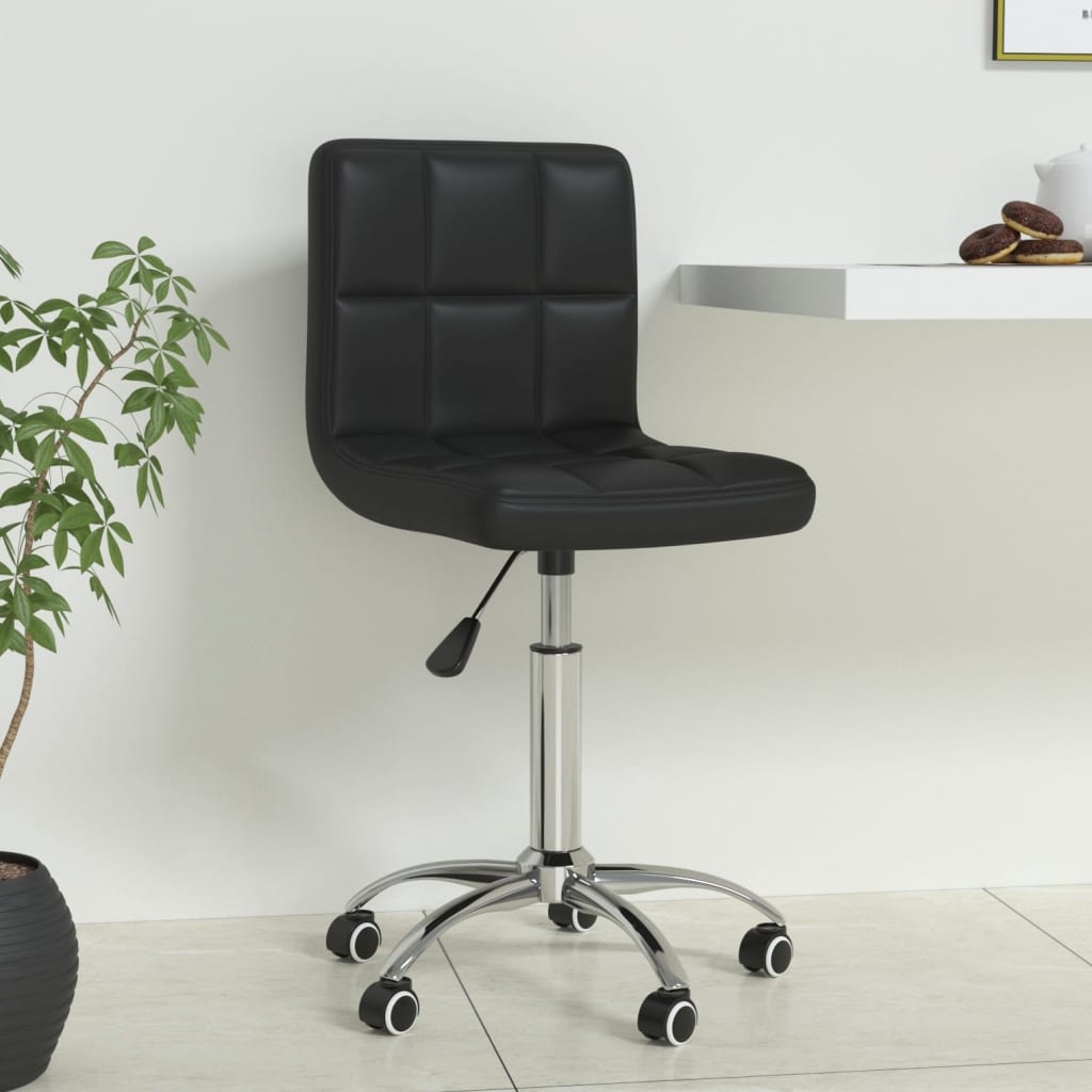 foto del prodotto sedia da ufficio girevole nera in similpelle cod mxl 14781