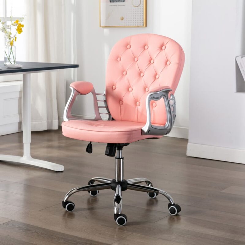 foto del prodotto sedia da ufficio girevole rosa in similpelle vidaxl