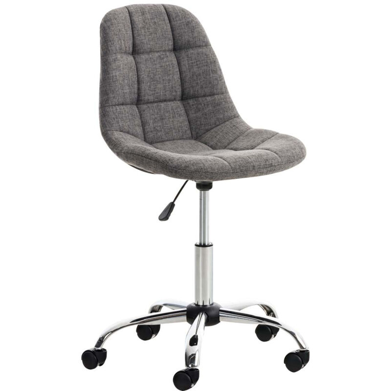 foto del prodotto sedia da ufficio girevole sgabello regolabile in altezza tessuto grigio chiaro tabo10009
