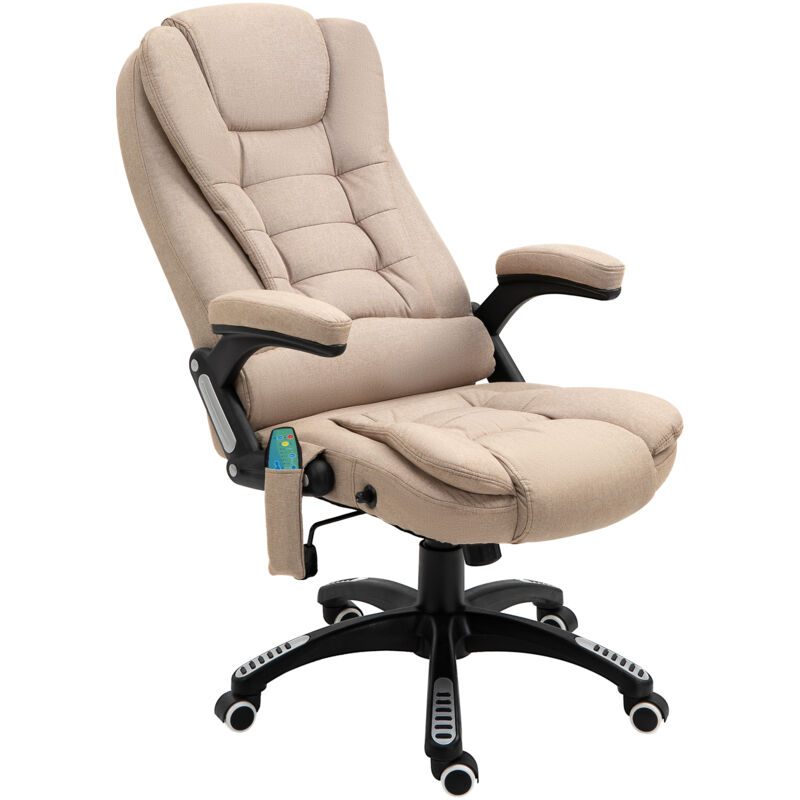 foto del prodotto sedia da ufficio massaggiante con riscaldamento 67x74x116cm beige vinsetto
