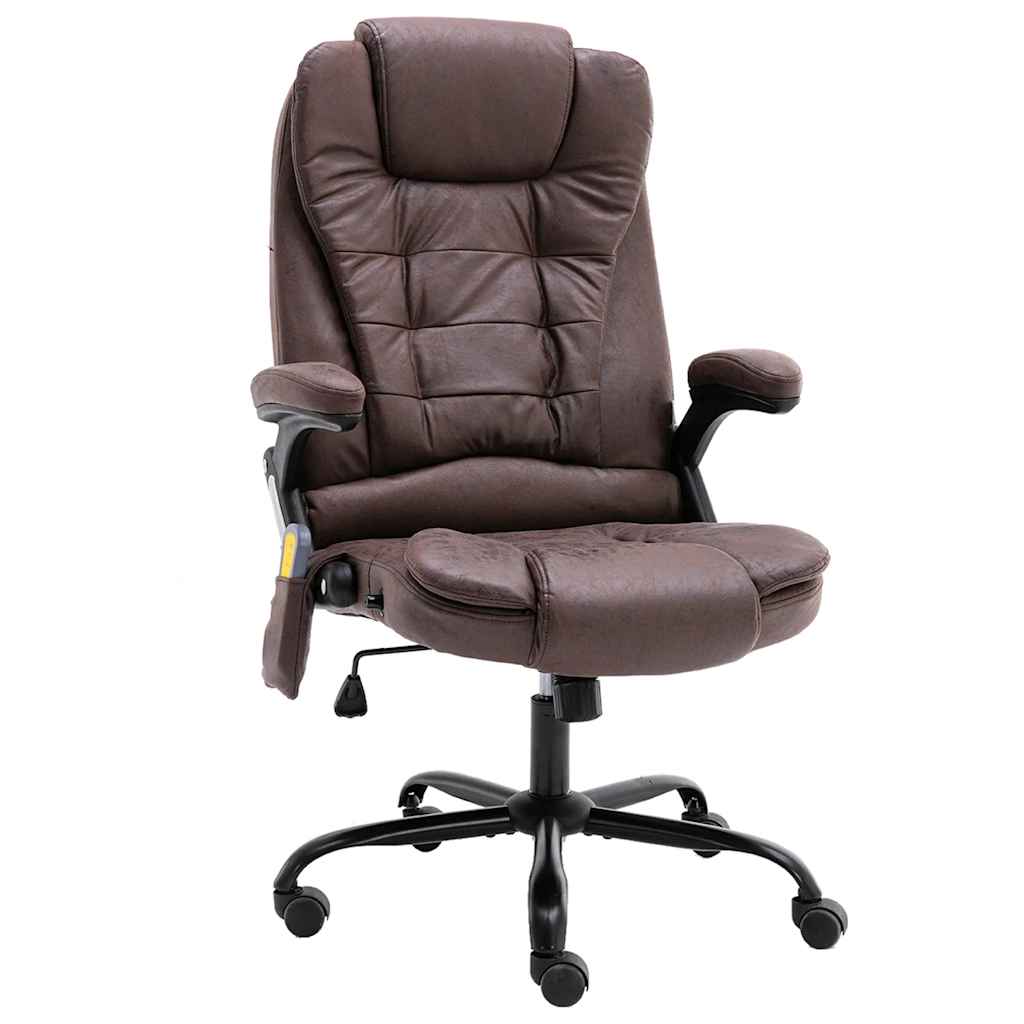 foto del prodotto sedia da ufficio massaggiante marrone scuro in scamosciatocod mxl 94830