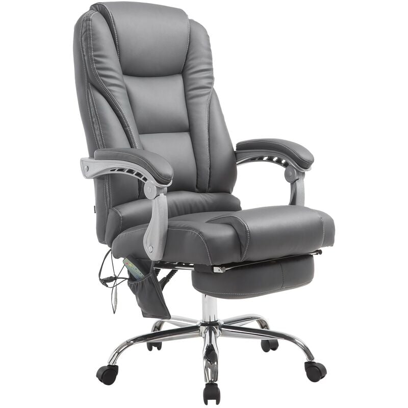foto del prodotto sedia da ufficio pacific con funzione massaggio in similpelle grigio