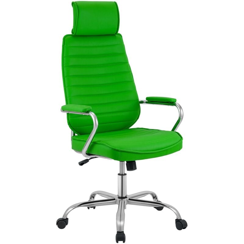 foto del prodotto sedia da ufficio rako in pelle sintetica verde