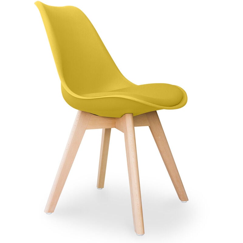 foto del prodotto sedia da ufficio sedia da pranzo stile scandinavo denisse giallo