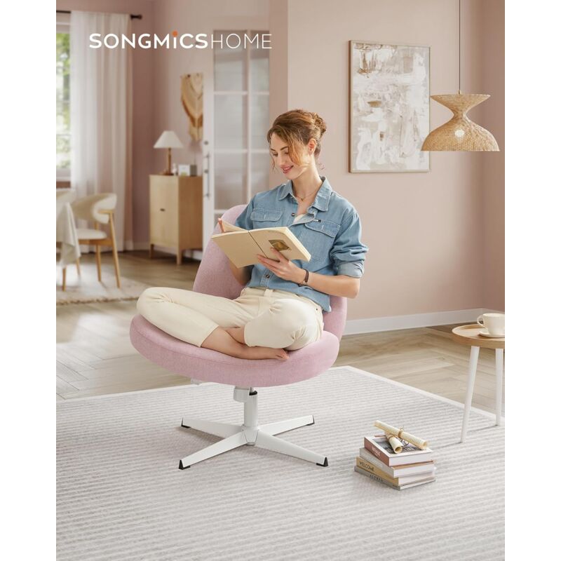 foto del prodotto sedia da ufficio, sedia da studio, stile contemporaneo con base a croce, seduta ampia e confortevole, altezza regolabile, sedia girevole, tessuto