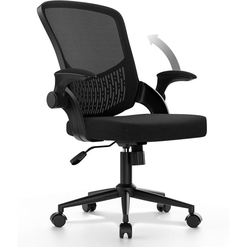 foto del prodotto sedia da ufficio,sedia ufficio ergonomica con braccioli ribaltabili a 90 ,sedia ufficio ergonomica lombare, rivestimento in rete traspirante, sedia